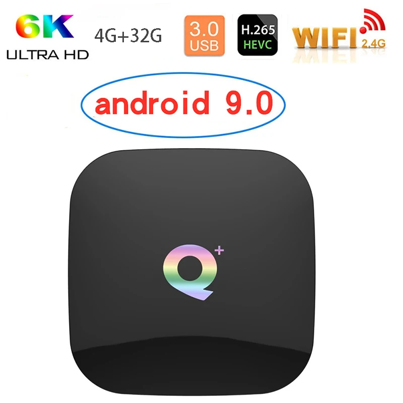 Q+ H6 Smart tv Box Android 9,0 4G64G медиаплеер 4K Google голосовой помощник WiFi Поддержка IP tv Youtube Медиаплеер Smart tv Box - Цвет: 4G 32G