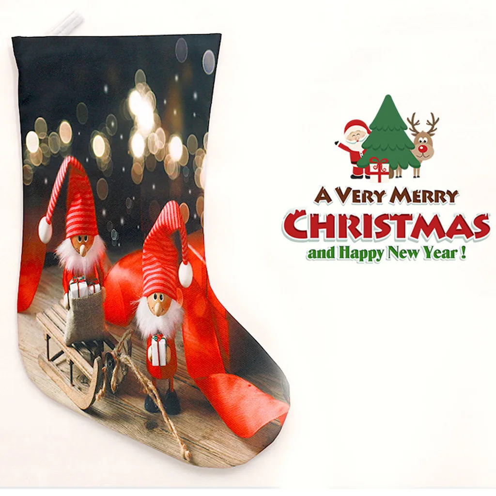 Christmas Decoration Candy Bag Christmas Gifts Tree Ornament Stocking Santa Claus Snowman Sock Decor Xmas Tree Hanging navidad