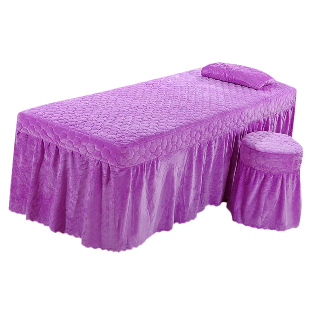 Lilac 190x70cm Спа, массажный стол, юбка, косметическое покрывало для кровати - Цвет: Lilac 190x70cm