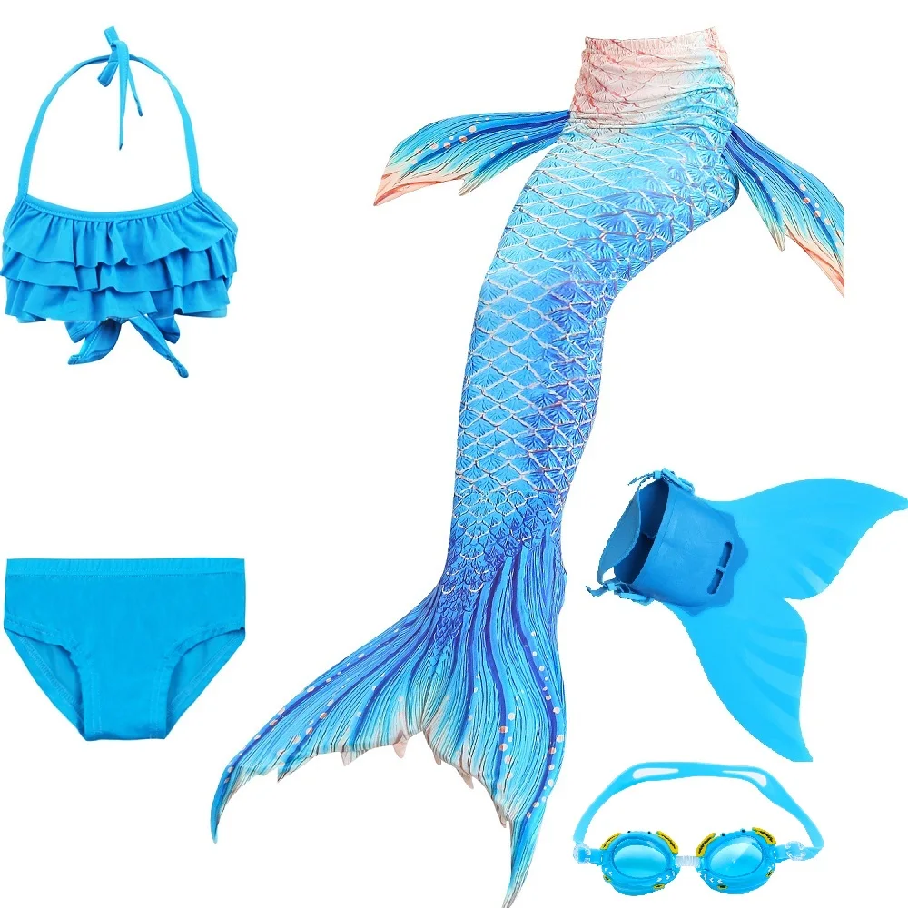 Hot Girls Mermaid Tail With Monofin For Swim Mermaid Swimsuit Mermaid Dress Swimsuit Bikini cosplay costume - Color: DH8946 set 3