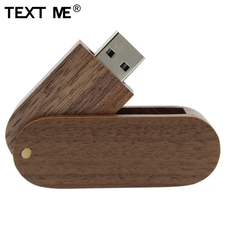 TEXT ME 5 цветов на заказ бамбуковый Орех Деревянный логотип usb флеш-накопитель 4 ГБ 8 ГБ 16 ГБ 32 ГБ usb2.0 фотография 64 Гб лучший подарок - Цвет: Walunt  wood