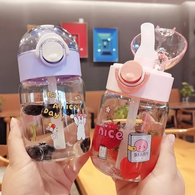 500ml Cute Thermos Cup Stainless Steel Straw Cup Children's Kawaii Water  Bottle Kettle Portable Outdoor Kids Thermos Bottle - AliExpress