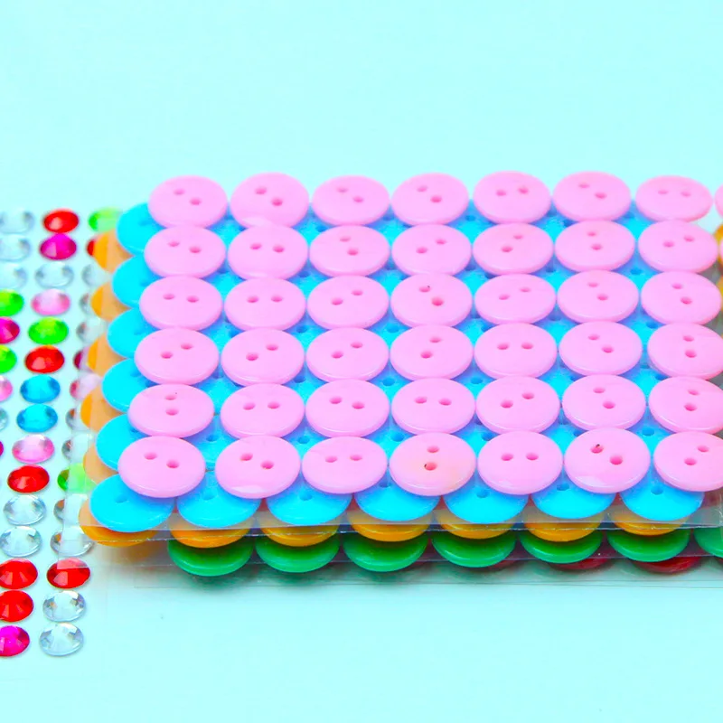 

Button Art DIY Material Box Baby Nursery Children kou zi hua Diamond Sticker Adhesive for Making Educational