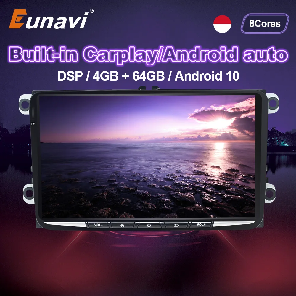 Eunavi DSP 2 Din Android Car Multimedia Radio GPS For Volkswagen VW Skoda Octavia Golf 5 6 Passat B6 B7 Touran Tiguan Polo Jetta