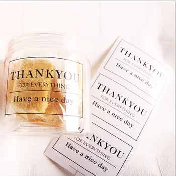 

300pcs/lot wholesale Transparent sealing sticker THANK YOU Hand made Design Sticker Labels Stationery box cake sticker 8*5.5CM