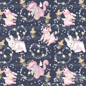 

148cm Wide Animals Concert Printed Textile Polyester Fabric Patchwork Sewing Material for Garment Dress Clothing DIY Making