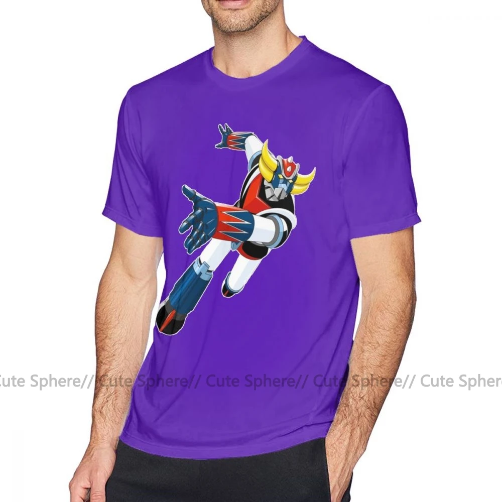 Футболка Grendizer, хлопковая Футболка с принтом, плюс размер, летняя мужская забавная футболка с коротким рукавом - Цвет: Purple