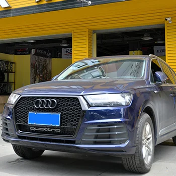 

Honeycomb Style Grill For Q7 SQ7 RSQ7 2016-2018 Mesh ABS Racing Grill Front Bumper Sport Edition With European Plate Holder