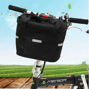

Folding Bicycle Basket Quick Release Bag Carrier Bike Handlebar Cycling