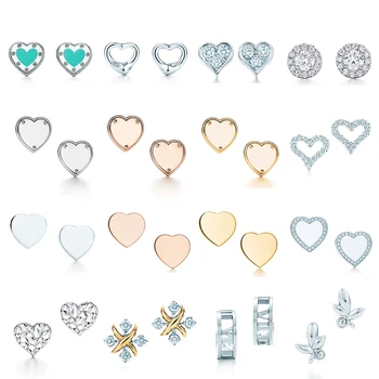 

ED 02 TFB RLLEN High Quality 925 Sterling Silver Fashion Elegant love Earring Series DIY Jewelry Gift for Girls and Women