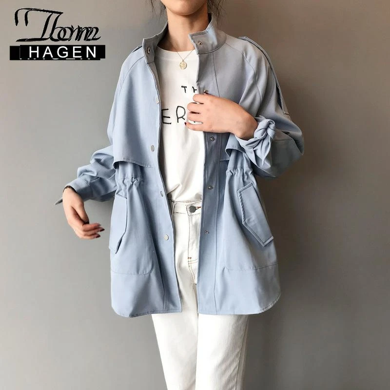 blue plus size coat