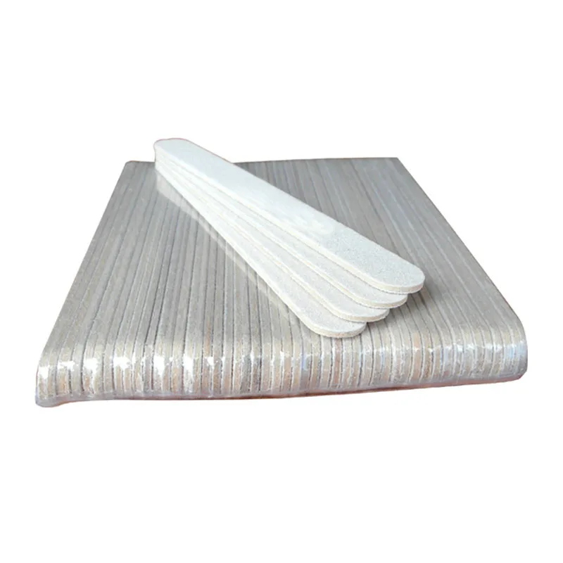 

50pcs/pack Acrylic Nail File 100/100 Grit Wood Board Round Mini Manicure Sanding Nail Files White