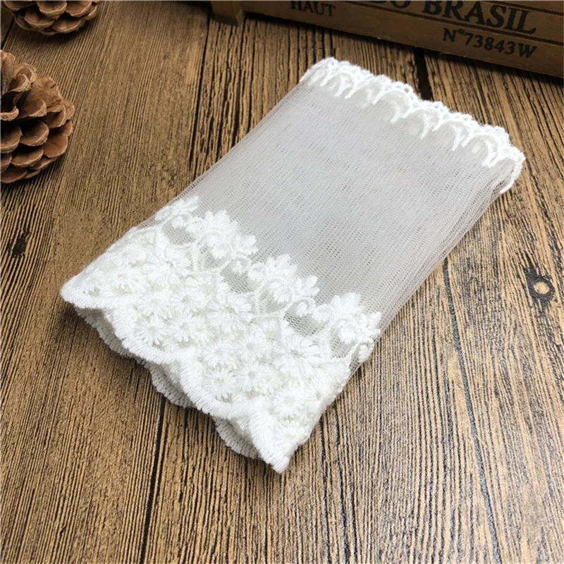 1yard 11CM White Inelastic Embroidery Water Soluble Lace Manual DIY Clothing Sewing Accessories Handicraft Decor Lace Fabric