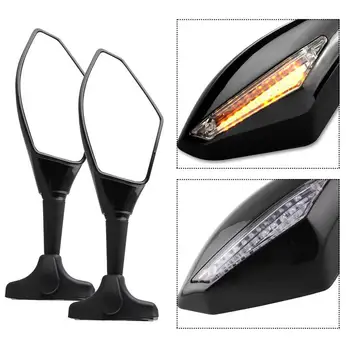 

Motorcycle Rearview Mirror with LED Turn Signal Intergrated Mirrors Modification Parts For Yamaha YZF R1 R6 FZ1 FZ6 600R R3
