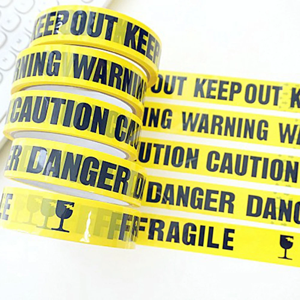 

1/Roll 24mm*25m Warning Tape Danger Caution Fragile Barrier Remind DIY Sticker Work Safety Adhesive Tapes For Mall Store School