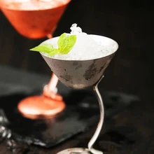 304 Однослойная изогнутая рукоятка из нержавеющей стали, коктейльное стекло, яркое медное покрытие, розовое Золотое коктейльное стекло