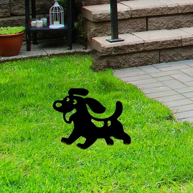 Húsvéti Kutyafém Tyúk A Kertészeti Díszek Udvari Vasművészeti Kültéri Kerti Háztáji Gyeptáblák Kutya Sziluett - Image 5