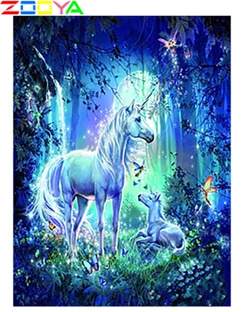 

Zooya Diy 5D Diamond Painting Sect Animal Diamond Mosaic Mare And Child Action Diamond Painting Diamond Cross Embroidery Sp294