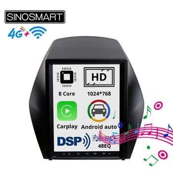 

Sinosmart 8 Core 9.7 inch 2 Din Tesla Style Vertical HD screen Car Navigation GPS Radio for Hyundai Tucson IX35/I35 2009-2015