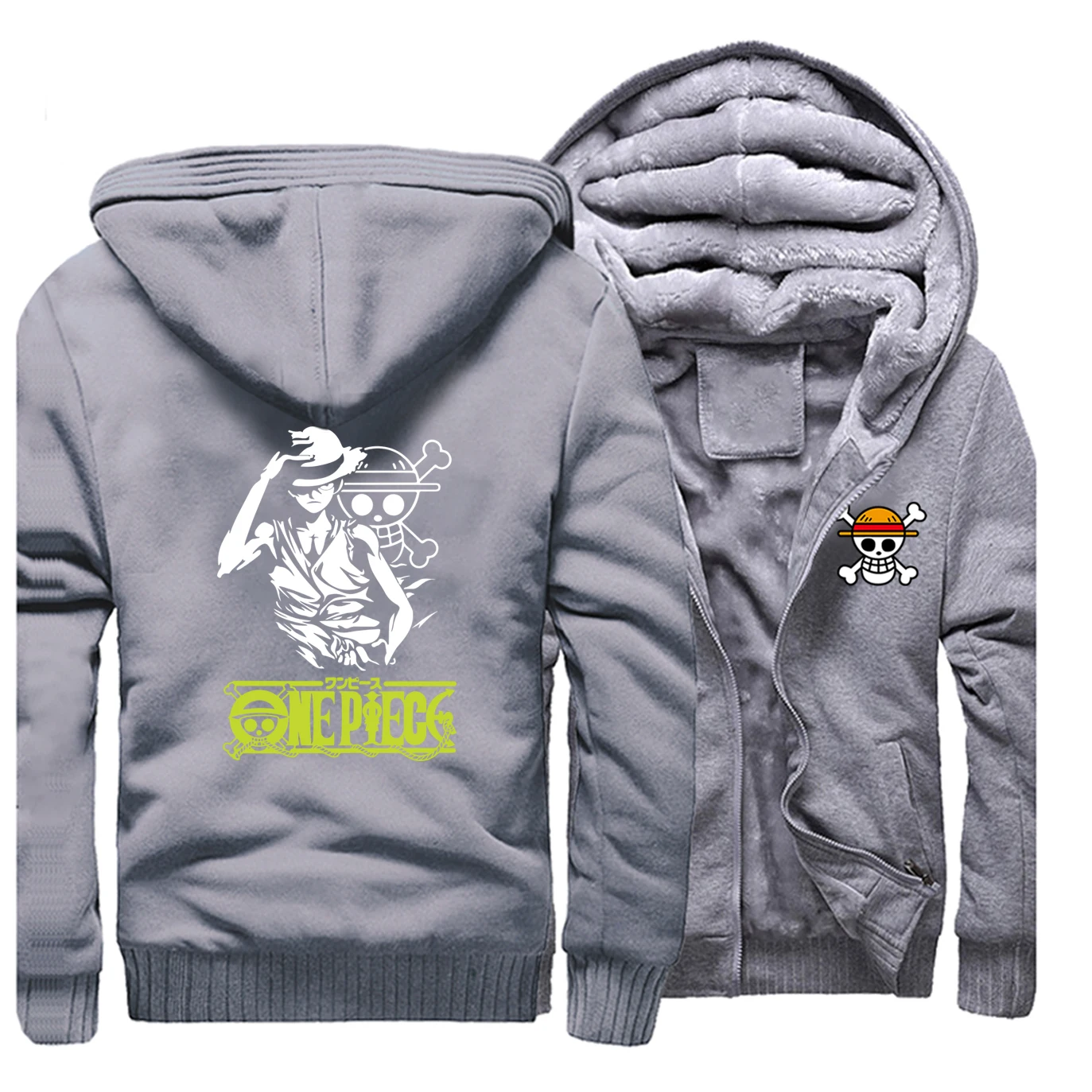 One piece Luffy толстовки Повседневная Уличная Harajuku брендовая мужская одежда японская куртка в стиле аниме зимняя теплая Толстая Толстовка с капюшоном