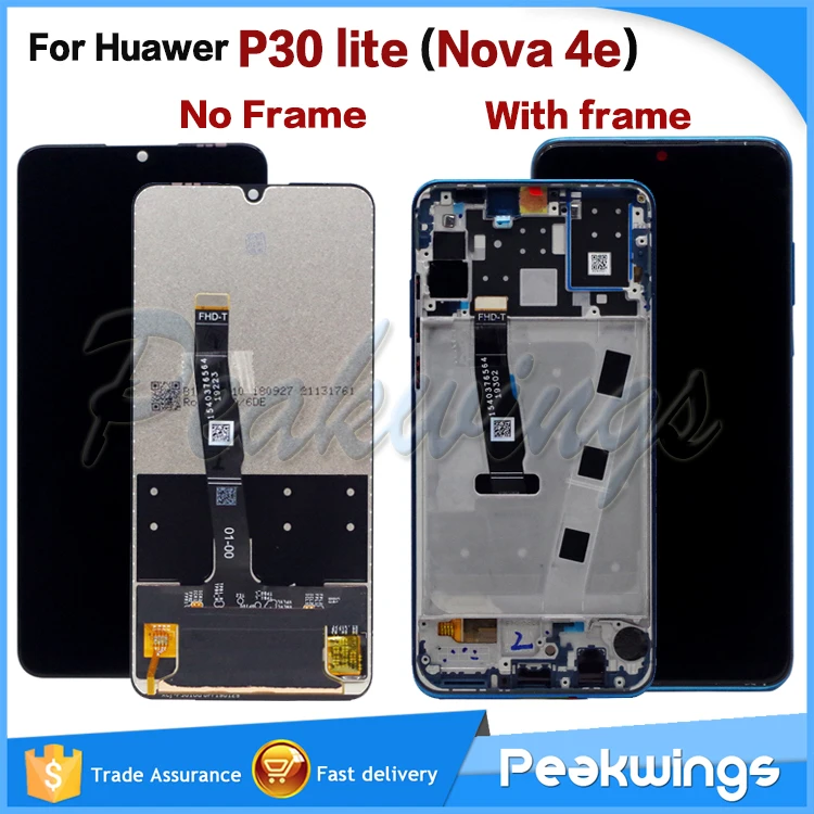 

AAA+ LCD For HUAWEI P30 Lite LCD Display Touch Screen with Frame Digitizer For Huawei Nova 4E Display