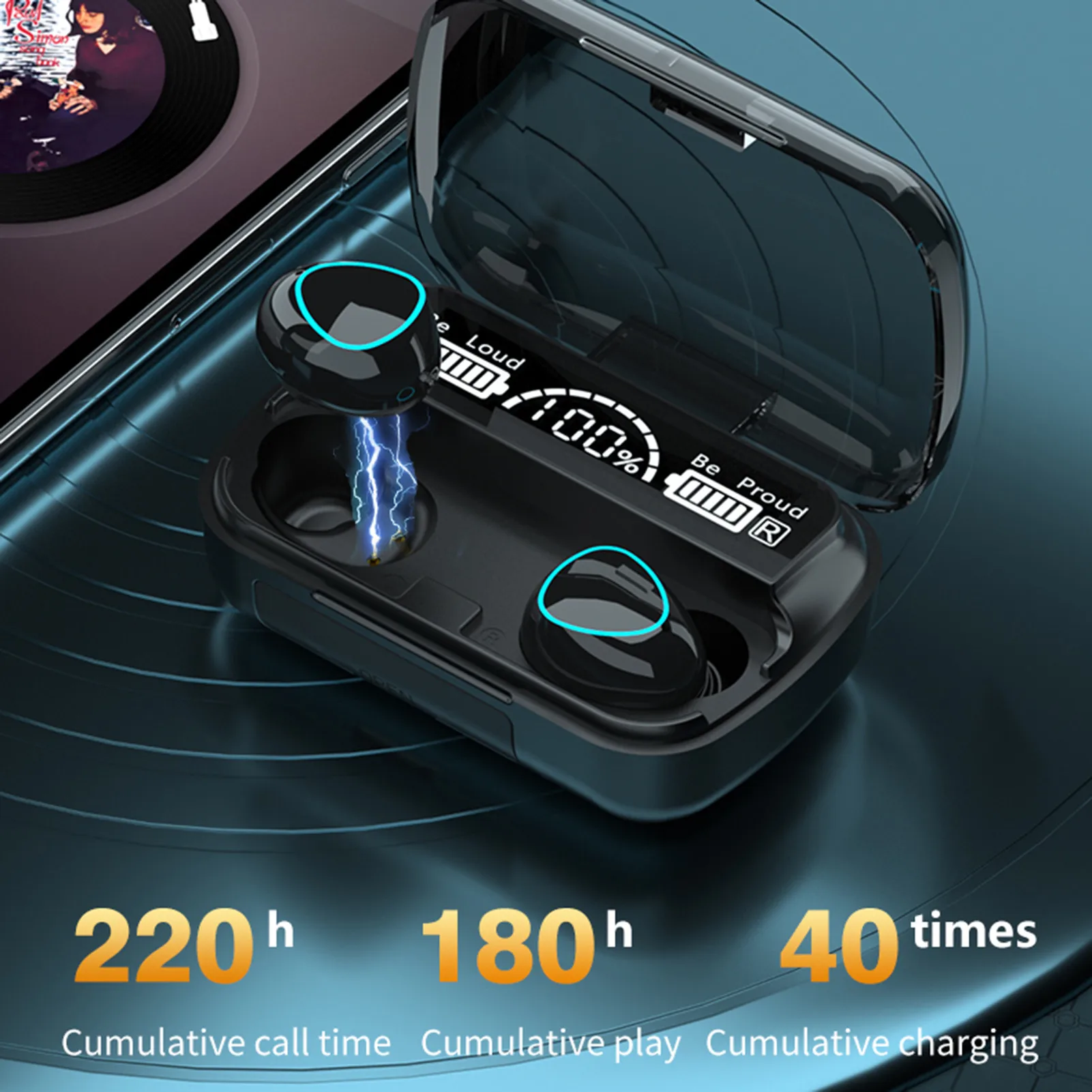 M10 TWS Wireless Headphones Bluetooth 5 0 Earphones HIFI Stereo Earbuds Waterproof Headsets 2000mAh Charging Box