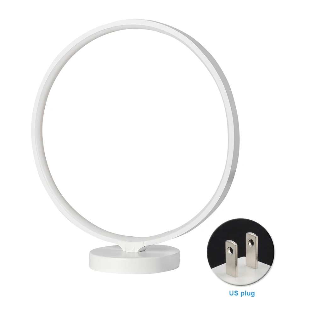 

Circle Dimmable Bedroom Decor Memory Function Remote Control 4 Speeds Home Modern Nightstand Bedside Lamp Table 6 Lighting Modes