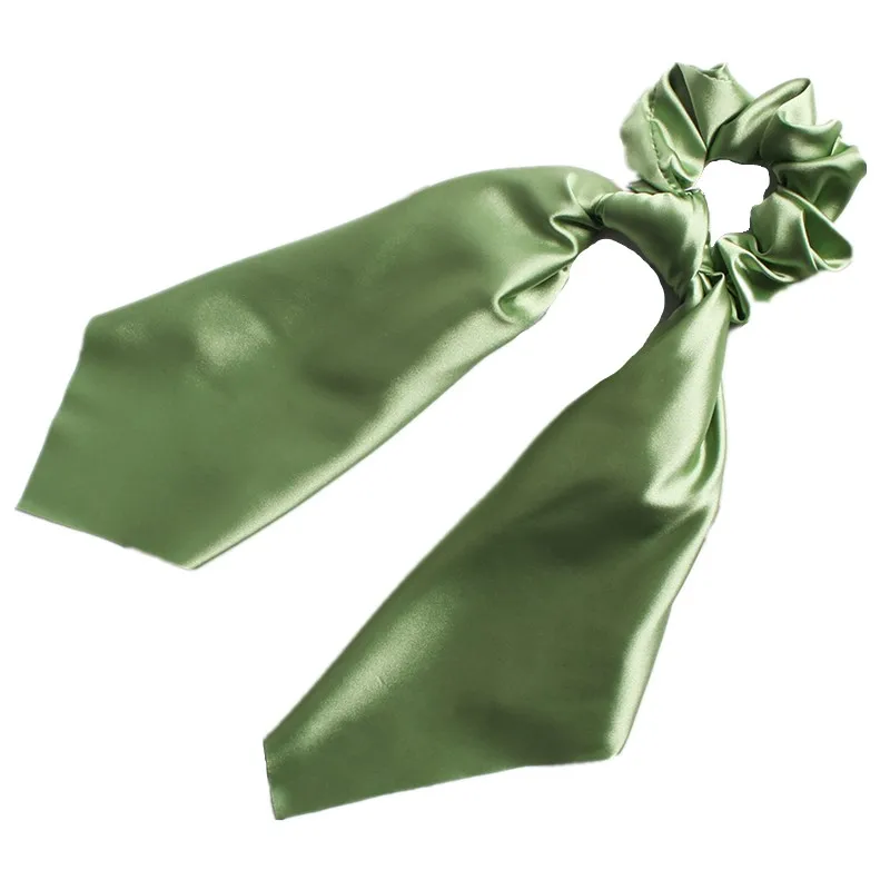 

Fioday New Ribbon Elastic Rubber Bands for Women Print Detachable Chiffon Square scarf Solid Ponytail Ropes with Ribbons Female