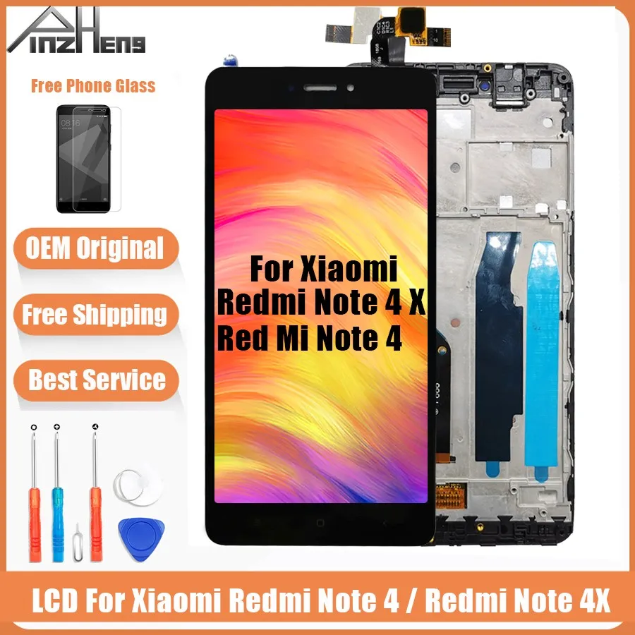 Pаспродажа PINZHENG AAAA Оригинальный ЖК дисплей для Xiaomi Redmi Note 4 4X экран для Snapdragon 625 MTK Helio X20 Замена ЖК дисплей