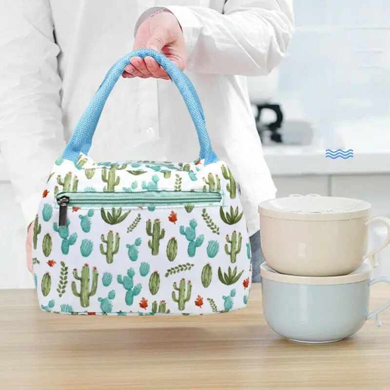 Portable Insulated Lunch Bag Cartoon Printed Thermal Cooler Picnic Food Box Supply Container Storage Bags | Дом и сад