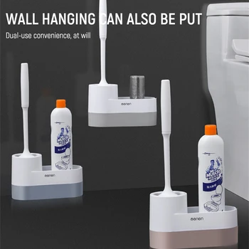 

Silicone Toilet Brush And Plunger Set For Bathroom Soft Bristle Corner Toilet Brush Holder Toilet Bowls Clean Tool koyota