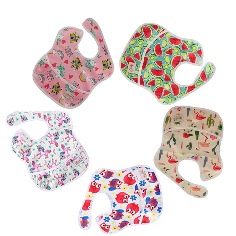 SZY-5pcs-1 5 шт./упак. водонепроницаемые детские нагрудники Infantil кормящая бандана нагрудник Ohbabyka бренд детское питание нагрудник Единорог узоры печать детские вещи - Цвет: SZY-5pcs-1