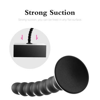 Anal Plug Prostate Massager Sex Products Vaginal Stimulator With Strong Sucker Silicone Bead Dildo Sex Toys for Man and Woman 4