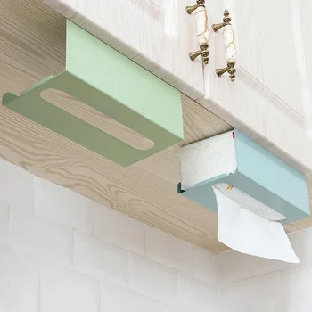 

Bathroom Kitchen Paper Towel Rack Free Punch Wrought Iron Paper Holder Household Napkin Creative Rack Cabinet Door Napkin Holder