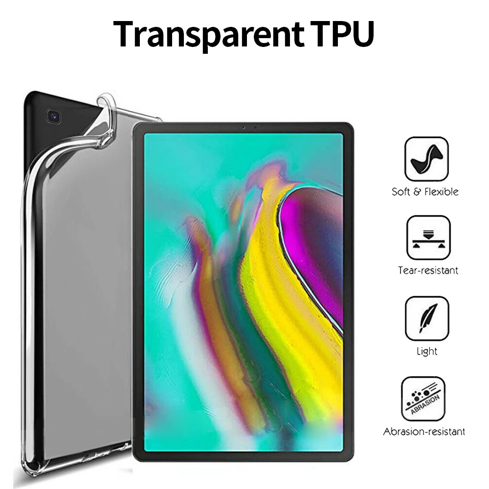 Прозрачный чехол из ТПУ для Samsung Galaxy Tab A 8 0 2019 S Pen P200 P205 искусственная кожа Мягкий
