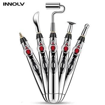 

5 Head Electronic Acupuncture Pen Electric Meridian Laser Therapy Massage Therapy Pen Meridian Pain Relief Pen Tools