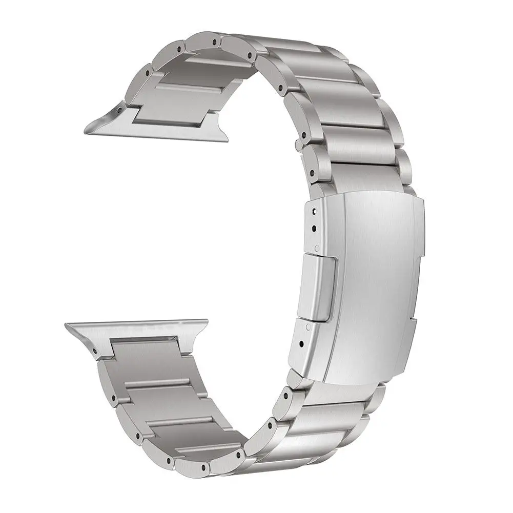 Сменные ремешки для часов из титанового сплава металлические браслеты ремни аксессуары для часов для iWatch 38 40 42 44 мм - Цвет ремешка: Silver