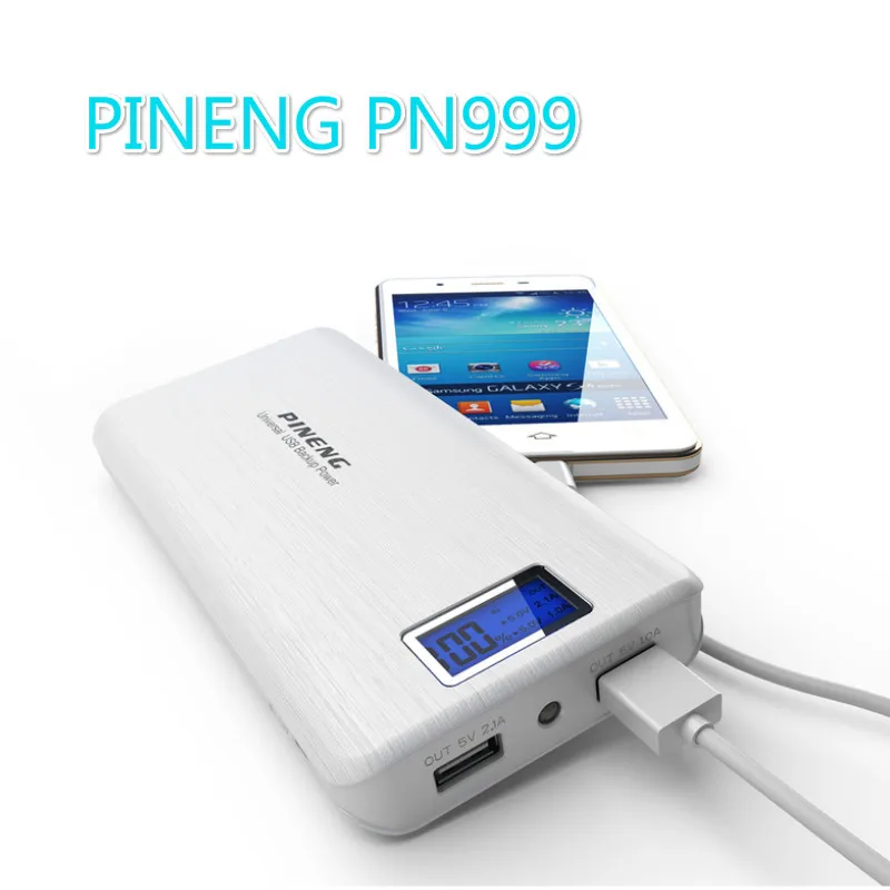 Tanie PINENG power bank повербанк PN 999 20000mAh podwójna przenośna ładowarka usb wyświetlacz LCD wykonany w chinach
