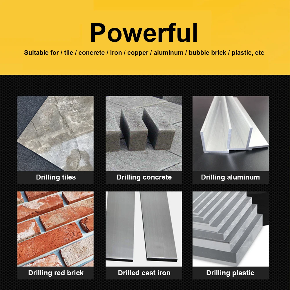 5pcs Tile Drill Bits Triangle Tile Drill bits Woodworking Ceramic Concrete Tungsten Carbide Drill Power tool Accessories 6-12mm