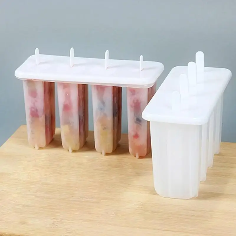 Пластик 4-бар формы льда стержень мороженое плесень коробка сетка летнее Diy