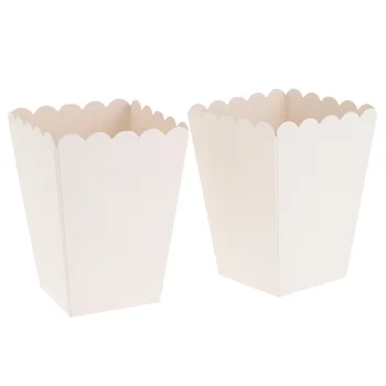

12 Pieces White Popcorn Boxes Snack Buckets Birthday Party Bags