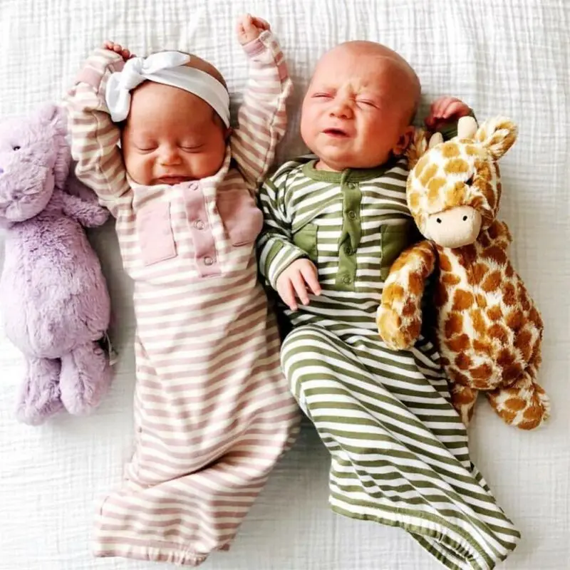 

Newborn Baby Stripe Swaddle Wrap Swaddling Sleeping Bag Blanket Headband 2Pcs Sets Baby Girl Boy Cotton Sleepwear for 0-6Months
