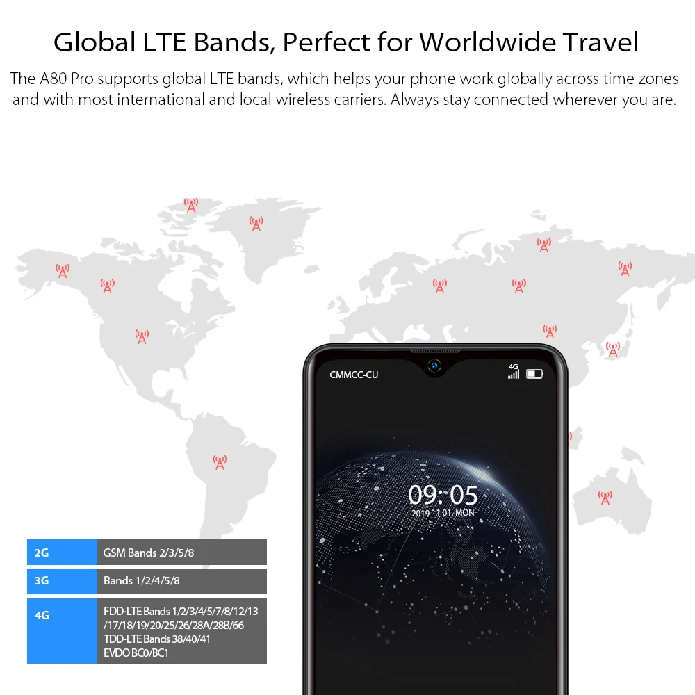 Смартфон Blackview A80 Pro 4G LTE 4 Гб + 64 ГБ камеры заднего вида Восьмиядерный мобильный