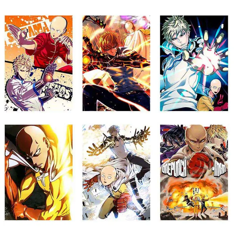 

Japanses Anime One Punch Man Saitama Vintage Paper Poster Wall Painting Home Decoration
