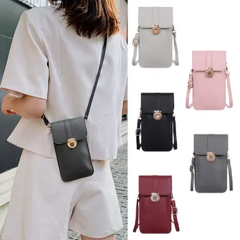

Leather Touch Screen Mobile Phone Purse Smartphone Wallet Shoulder Strap Handbag Women Tactile Outdoor Waterproof Bag