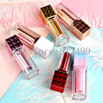

10/20/50pcs 12.1mm DIY Empty Square Blue Rose Gold White Lipstick Pipe Shell Container Lip Balm Tube Cosmetic Refillable Package
