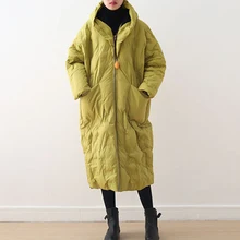 Осеннее и зимнее повседневное однотонное хлопковое пальто большого размера на молнии с капюшоном новая свободная удобная женская куртка с длинным рукавом