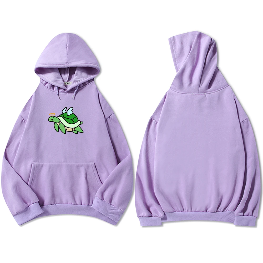 

Harajuku Hoodies Women Cute Angel Tortoise Print Oversized Warm Hoodie Hooded Cotton Sweatshirt Womens Clothing Tops Streetwear