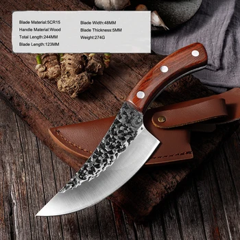 

Butcher Kitchen Knife Meat Cleaver Handmade Vegetable Knives kitchenware Traditonal cutlery Sheath