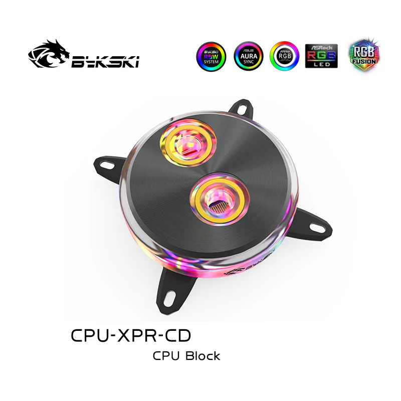 Bykski CPU XPR CD водяной блок для Intel 115X 1366 2011 2066 черный/серебристый RBW(5 В)/RGB(12 В) Водяной
